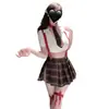Lingerie plus size transfronteiriça, uniforme escolar inocente, sem peças removíveis, estilo sexy e sedutor, saia curta estilo colegial JK.