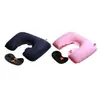 Suministro Directo de Fábrica almohada de flocado rojo juego de tres piezas máscara para ojos de sombreado para viajes almohada inflable en forma de U almohada cervical