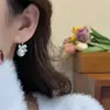Pendientes Clásicos de Moda con Lazo de Circonita, Perla Rosa Manta, Simples y Elegantes, para el Trabajo, Plata 925