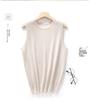 Camisola de Cachemira de Cuello Redondo para Mujer Verano Color Sólido Ropa Interior Ropa Exterior Lana Fina Camiseta sin Mangas Camiseta Base Top