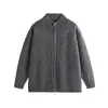 Nueva colección otoño/invierno 2024: Suéter de punto casual y de corte relajado, estilo retro americano, de cuello en V, prenda exterior de color liso para hombre