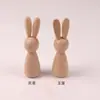 Adereços de grafite transfronteiriços coelho 2024 novo pessoas de madeira coelho de madeira fofo artesanato diy ornamentos atacado