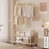 Arara de Roupas de Chão Quarto Dormitório Cabideiro Pequeno Simples Doméstico Prateleira de Armazenamento de Roupas Varal Móvel