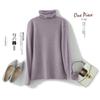 24 Suéter de Caxemira Novo Outono/Inverno para Mulheres, Gola Alta Solta, Caimento Amplo, Cor Sólida, Manga Longa, Suéter Base de Malha Grossa