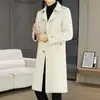 Abrigo largo de lana de doble cara para hombre, cuello de solapa, business casual, alta gama, nuevo estilo otoño/invierno, prenda exterior de lana, gabardina, ropa casual para hombre