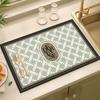 Americano Retro Barro Diatomeas Escurridor de Tazón de Cocina Almohadilla de Drenaje Mesa de Lavado Absorbente de Agua Secado Rápido Antideslizante Mesa Tazón Palillos Paño Acolchado
