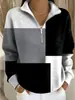 Suéter de Malha Cruzado Amazon Primavera e Outono Gola Alta Meio Zíper Moletom Quente de Inverno Roupas Femininas Impressão 3D