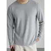 Camiseta de manga larga de modal para hombre, top de cuello redondo, base de color liso, antibacteriana y antiácaros, adecuada como capa interior para otoño