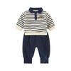 Ropa para Niños Ropa para Niños Primavera y Otoño Ropa para Bebés Hombres y Mujeres Conjunto Infantil Solapa Rayado Otoño Conjunto de Dos Piezas para Bebés Niños