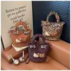 Moda Transfronteriza Estampado de Leopardo Bolso de Mano para Niña Dibujo Animado Lindo Hello Kitty Bolso de Hombro Nuevo Ligero Versátil Bolso Cruzado
