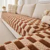 Fornecimento exclusivo transfronteiriço de almofadas de sofá de veludo de algodão macio, aquecedores de assento para outono e inverno, capas de sofá de luxo leve anti-arranhões de gato, disponíveis para dropshipping
