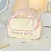 Bolsa de Cosméticos de Aparência Sofisticada para Lembrança para Mulheres, Bolsa de Higiene Pessoal Portátil de Grande Capacidade para Viagem, Bolsa de Armazenamento Bordada Fresca e Doce