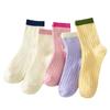 Calcetines Color Caramelo Estudiantes Femeninos Combinan con Todo Ins Moderno Primavera y Verano Estilo Coreano Tubo Medio Color Empalmado Estilo Japonés Calcetines de Tubo Medio Zhuji