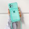 Funda tarjetero anticaídas de cuatro esquinas adecuada para iPhone 14, Apple 17/15/16, con cordón cruzado y ranura para tarjetas, funda protectora