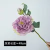 Flores de peônia artificiais com 2 peônias e bordas queimadas, adequadas para decoração de sala de estar e hotel, arranjo floral, peônias artificiais em estilo pintura a óleo