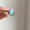 Anel de estrela do mar com pérola e zircônia estilo oceano, novo anel versátil de dedo indicador com abertura, joia com design de luxo leve estilo de férias
