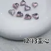 Accesorios Populares para Uñas de Alta Calidad Base Puntiaguda Rosa Flor de Cerezo Rosa Súper Brillante Corazón Torcido Pegatinas Rectangulares para Uñas Venta al por Mayor