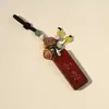 Cadena de llaves para coche con colgante de campana de madera de melocotón dorada con marca de sándalo creativo, se puede grabar, seguro y sólido, marca, colgante de marea nacional