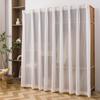 Cortina de protección para gabinete sin perforaciones, cortina para puerta, riel deslizante, cortina de tela para gabinete, estantería, cortina para armario, guardarropa, cubierta a prueba de polvo G ^