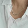 Collar de Perlas de Plata Esterlina S925 Accesorios para Mujer Nicho que No se Desvanece de Alta Gama Versátil Cadena Clavicular para Otoño e Invierno Cadena para Suéter