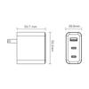 Cargador Inteligente Multi-Puerto Independiente de Nitruro de Galio de 40W para EE. UU., 2C1A, Múltiples Protocolos, QC3.0 + PD20W Doble C