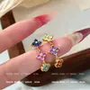 2025 Nuevos Pendientes de Borla de Trébol de Cuatro Hojas de Circonio Multicolor Lujo Accesible Pendientes de Gama Alta Elegantes Pendientes Únicos y Hermosos para Mujer