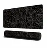 Alfombrilla de ratón abstracta de moda, alfombrilla de escritorio extragrande para juegos, líneas de contorno en blanco y negro, alfombrilla para teclado de computadora, personalizada con borde antideslizante