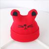 Gorro de punto para bebé de otoño e invierno, con diseño de gatito, para niño y niña, con dibujos animados, informal, de lana, cálido para bebé