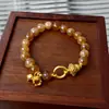 Pulsera de Cuentas de Fluorita Cristalina y Circonita Moda Lujo Ligero Pulsera de Gama Alta Temperamento de Nicho Joyería Versátil Venta al por Mayor