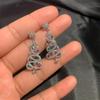 Aretes de árbol de Navidad de diamantes de colores nuevos transfronterizos europeos y americanos de aguja de plata 925 para mujer, aretes largos de moda modernos personalizados