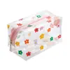 Bolsa de Cosméticos Transparente Impermeable Estilo Coreano Ins Hyuna con Flores para Mujer Portátil de Gran Capacidad para Niña Almacenamiento de Viaje Neceser