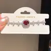 Pulsera con colgante ovalado de flor de circón estilo ins coreano, joyería versátil de alta gama de lujo para mujer