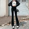 Jeans MNVZ de micro campana para mujer, nuevo estilo coreano, cintura alta, adelgazantes, elásticos, moda callejera Ins, pequeños