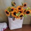 Serie de Pinturas al Óleo de Girasoles Girasol Europeo y Americano Decoración de Sala Modelo para el Hogar Utilería para Fotos de Bodas en el Extranjero Flores Artificiales