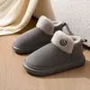 Pantuflas de Algodón de Caña Alta para Mujer, Nuevo Estilo de Invierno, Cálidas y de Terciopelo, Botas de Nieve para Casa, Zapatos de Algodón para Hombre al por Mayor