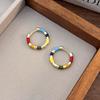 Pendientes circulares de esmalte de color estilo retro con forma de gota, contraste de colores, nuevos pendientes chinos, nuevos accesorios para mujer