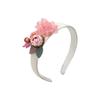 Nova simulação rosa flor de seda coroa de rosas chapéu antigo hanfu flor arco de cabelo infantil foto diária acessórios de cabelo