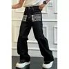 Jeans de microcampana lavados estilo americano para hombre y mujer, primavera y otoño, pantalones anchos casuales holgados, vibra de marca moderna, sencillos y a la moda