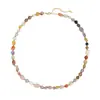 Collar de Cadena Dorada con Piedras de Colores Estilo Europeo y Americano Justop Cadena para Clavícula Multicolor de Piedra Natural Estilo Bohemio