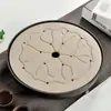 Bandeja de Té Pequeña de Cerámica de Bambú Ceremonia del Té Estilo Japonés Juego de Té Kung Fu Bandeja Redonda Pesada de Bambú Mar de Té Almacenamiento de Agua Mesa de Secado y Remojo