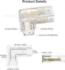 Conector para Fita de LED Cob Crystal Buckle de 2 Pinos 10mm Sem Solda Cantoneira em L Placa Larga Conector para Fita de LED Cob 5mm8mm