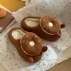 Zapatillas de Algodón Dulces de Donut para Mujer Invierno en Casa Antideslizantes Divertidas Lindas Felpa Cálidas de Punta Cerrada Peludas de Moda