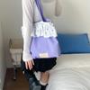Bolso de Lona con Encaje de Nicho para Mujer 2025 Nuevo de Moda de Corea del Sur Bolso Tote Estilo Académico Bolsa de Gran Capacidad