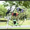 Decoraciones de Halloween, telarañas, seda de araña, arañas grandes artificiales, accesorios de decoración de escena de bar, producto transfronterizo más vendido