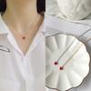 Zhao Liying S925 - Collar con colgante de corazón rojo en plata de ley, cadena de oro K, estilo boutique, para mujer