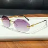 Gafas de Sol Poligonales Irregulares Nuevo Estilo de Miu Chica Popular Europea y Americana Sin Marco Bordes Cortados Moda Retro Gafas de Sol de Celebridad de Internet