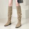 Botas por Encima de la Rodilla para Mujer, Nuevo Estilo Otoño 2025, Botas Altas de Tacón Grueso, Botas de Vaquero Occidental de Punta, Modernas y Cómodas