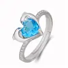 Yihua Anillo de Diamantes en Forma de Corazón de Delfín Doble Más Vendido Apertura Moda Creativa Zafiro Micro Engaste Anillo de Amor de Delfín