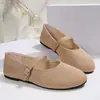 E-commerce Transfronteiriço Tamanho Grande Outono 2026 Novos Sapatos Mary Jane Salto Baixo Estilo Ballet Fivela Única Baixo Corte Sapatilhas Femininas