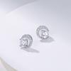 Brincos de diamante de simulação ao vivo femininos em Crescent S925 brincos de prata esterlina com agulha de zircônia e seis garras de moissanite